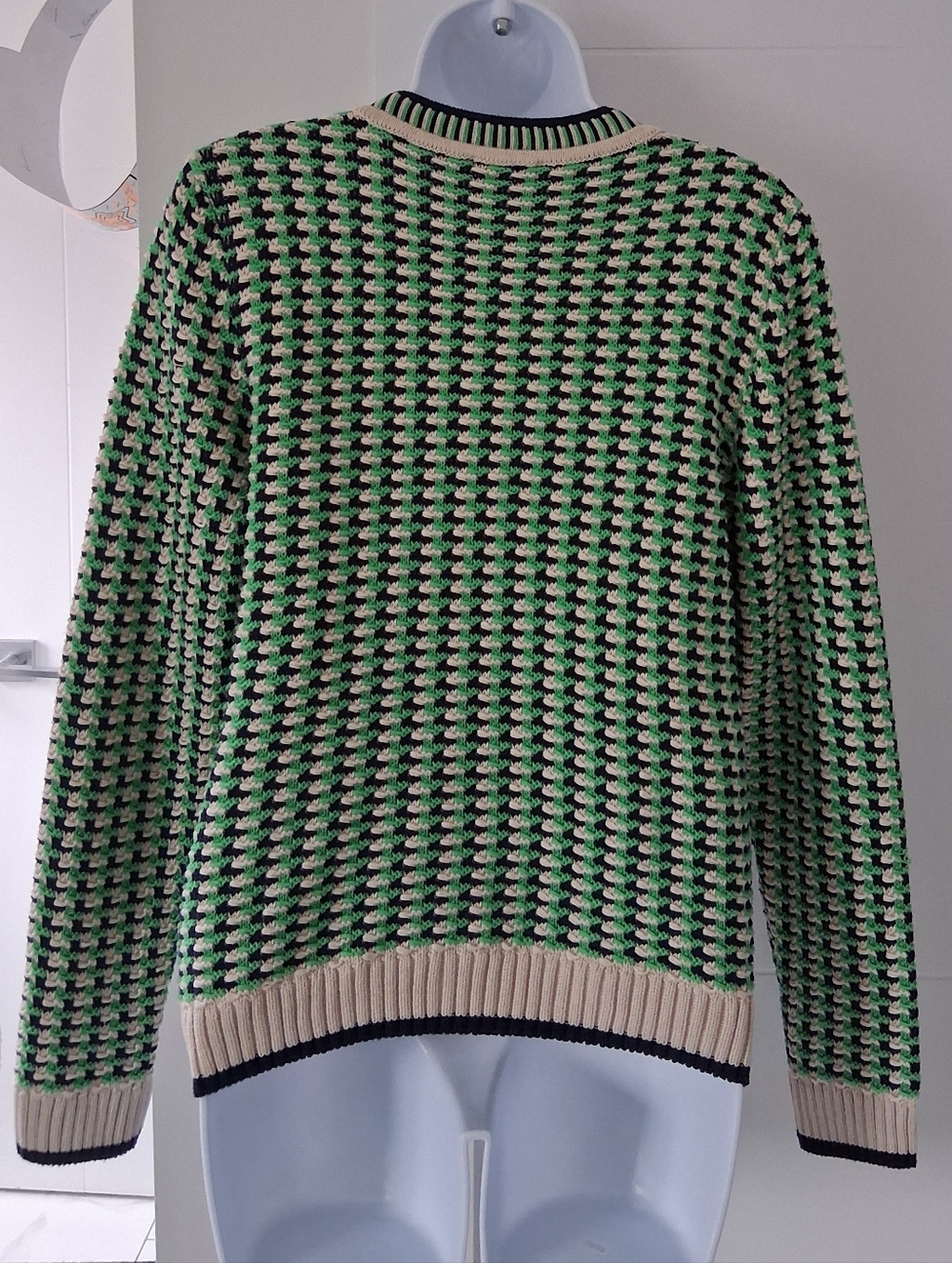 Olsen/ Henny/ Green, Navy, Cream, Knit Zip Cardigan/ Pocketed/ Size US S - Picture 3 of 14